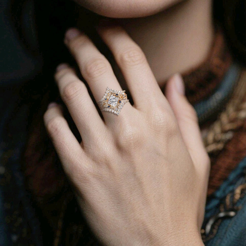 FREE Today: Moissanite Frost Blossom Ring Set - image 6