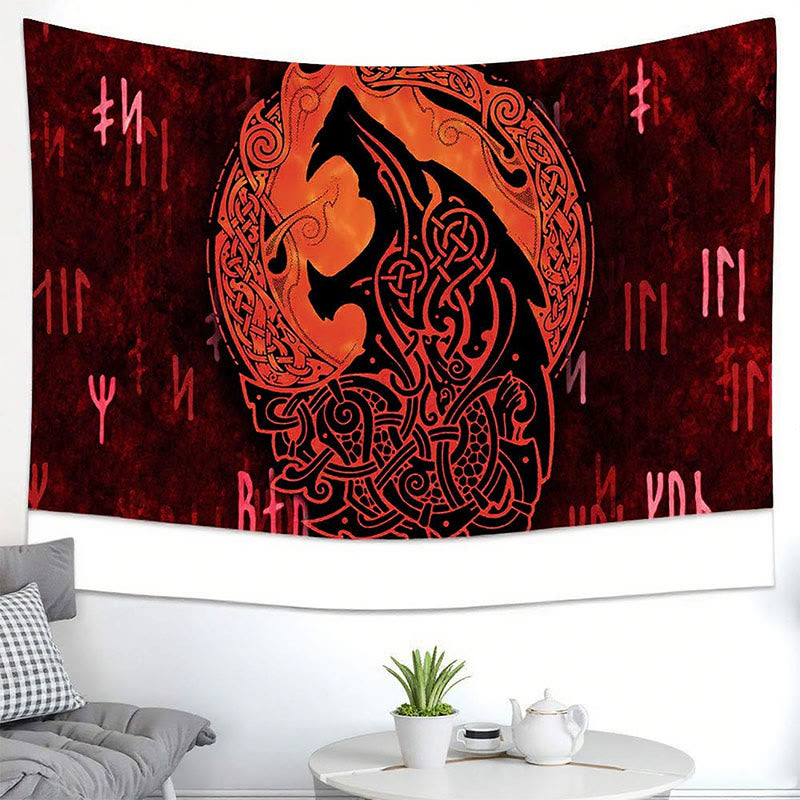 WorldNorse Ornate Vintage Fenrir Tapestry - image 1