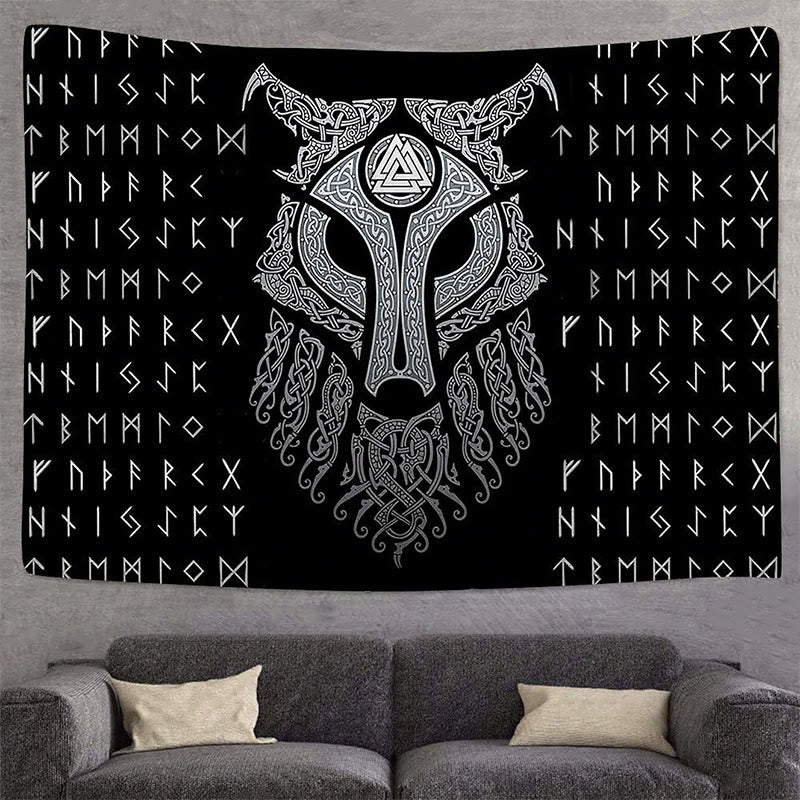 WorldNorse Celestial Fenrir Helm Rune Valknut Tapestry - image 3