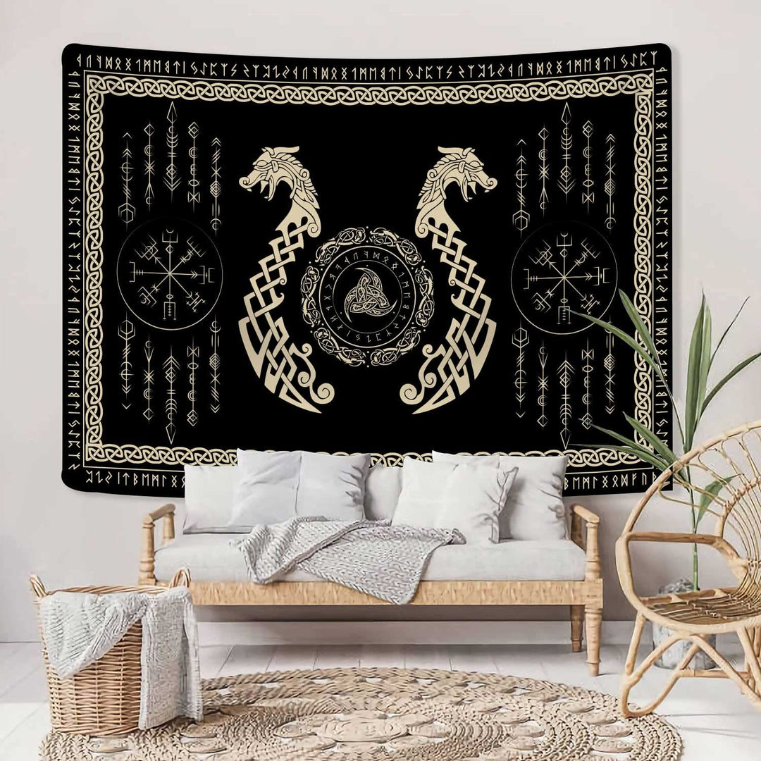 WorldNorse Norse Dragon Celtic Knot Triquetra Tapestry - image 4