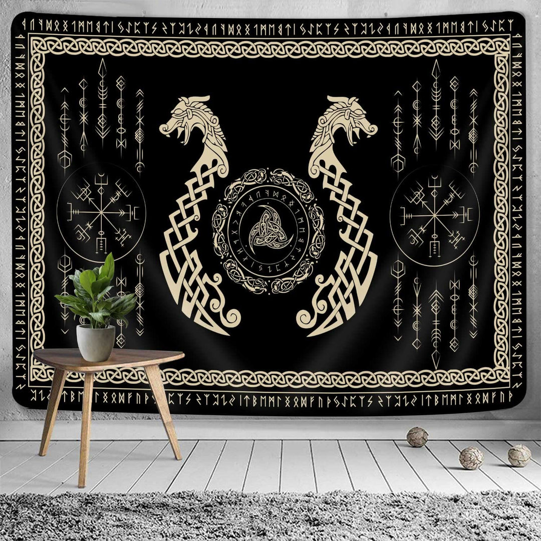 WorldNorse Norse Dragon Celtic Knot Triquetra Tapestry - image 2