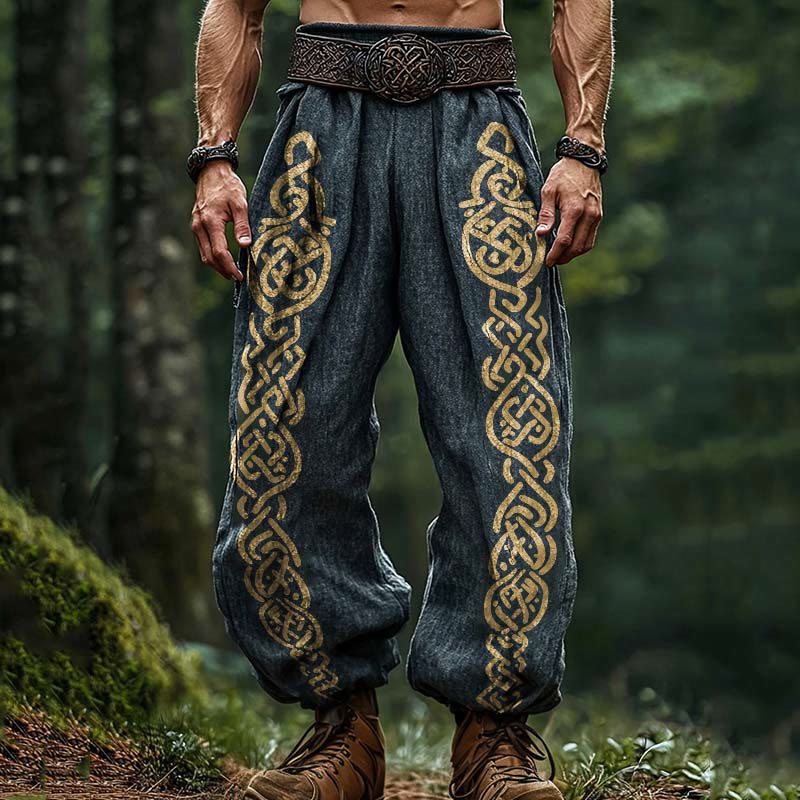 WorldNorse Viking Double Layered Celtic Knot Linen Pants - US/UK/AU50，EU60 (5XL) - image 0