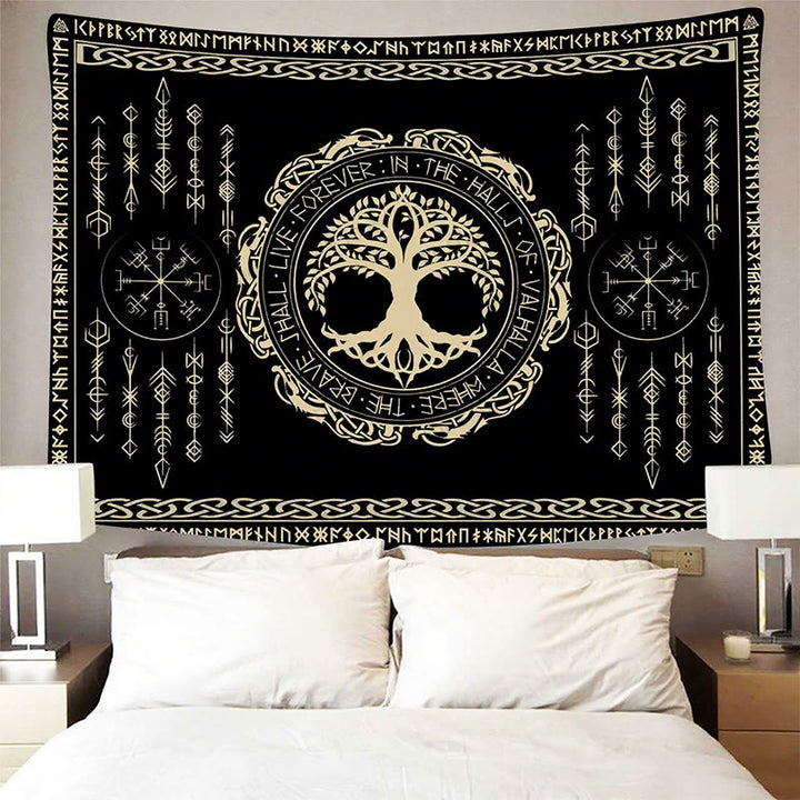 WorldNorse Tree Of Life Vegvisir Tapestry - image 3