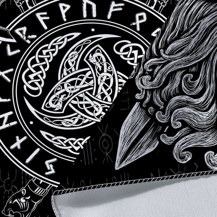 WorldNorse Viking Axe Raven Triple Horn Of Odin Tapestry - image 4