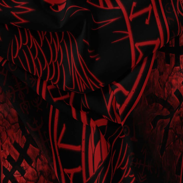 WorldNorse Raven Crow Rune Red And Black Tapestry - image 5