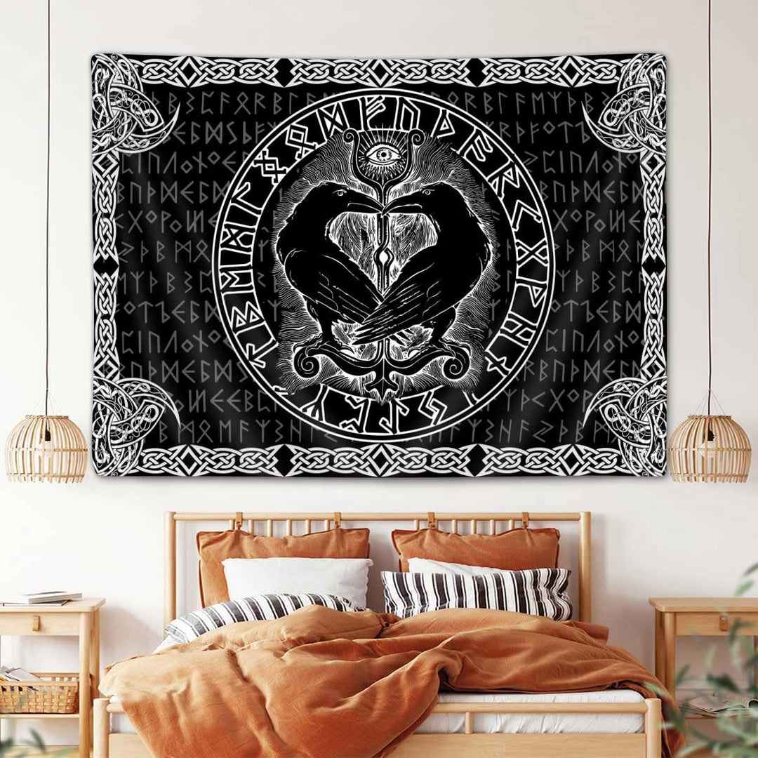 WorldNorse Ravens Heart Shape Omniscient Eye Tapestry - image 3