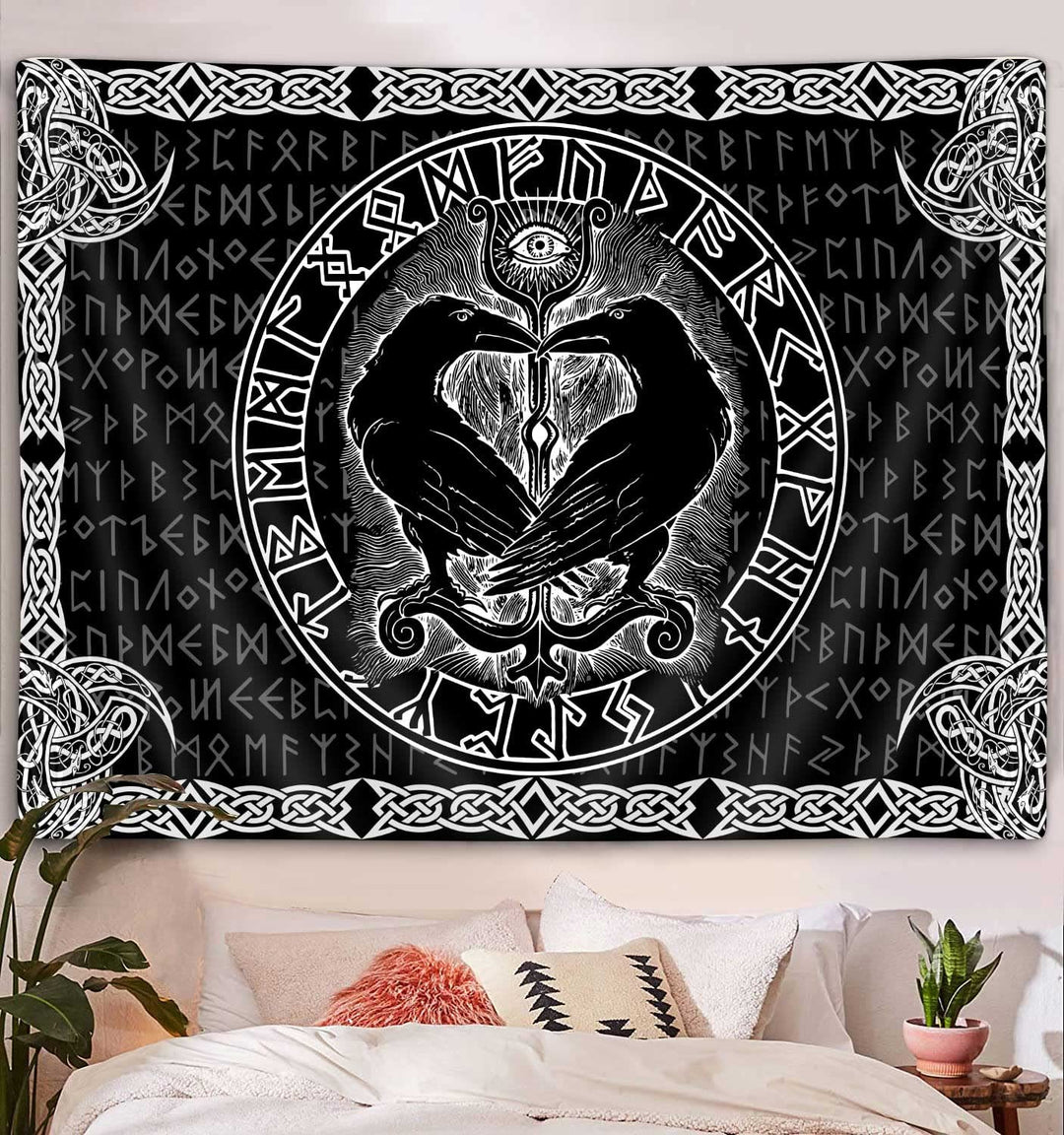 WorldNorse Ravens Heart Shape Omniscient Eye Tapestry - image 4