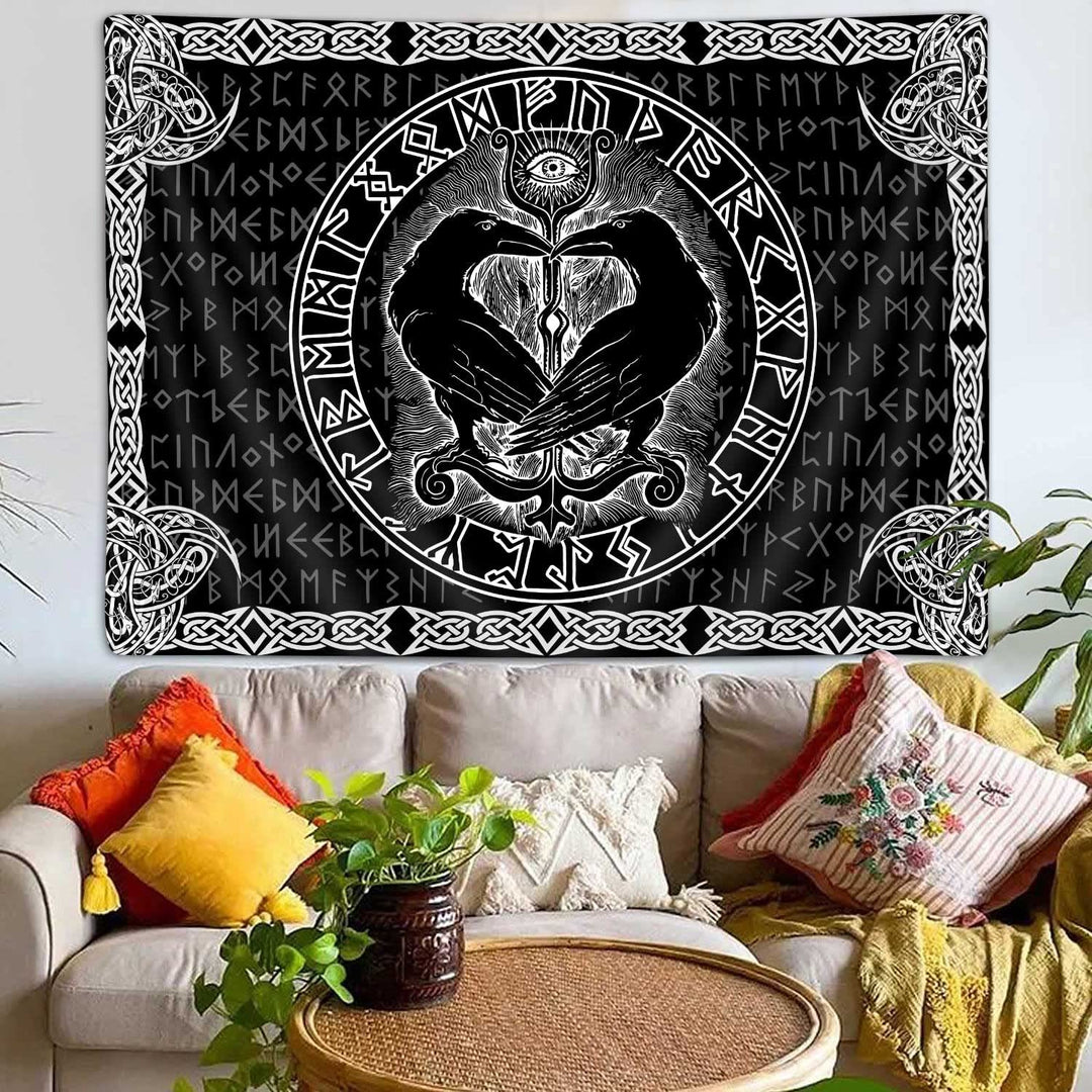 WorldNorse Ravens Heart Shape Omniscient Eye Tapestry - image 2