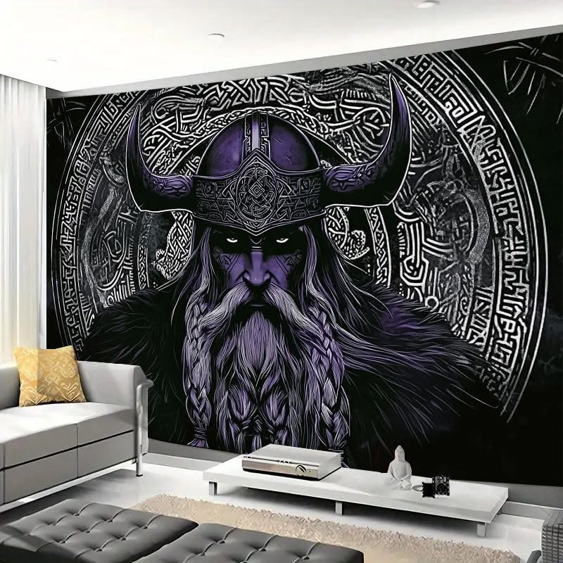 WorldNorse Legendary Odin Warrior Tribal Pattern Tapestry - image 4