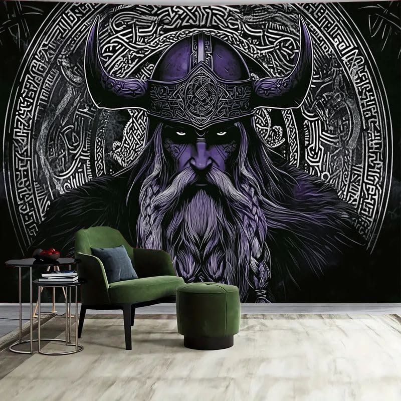 WorldNorse Legendary Odin Warrior Tribal Pattern Tapestry - 180X320cm - image 0