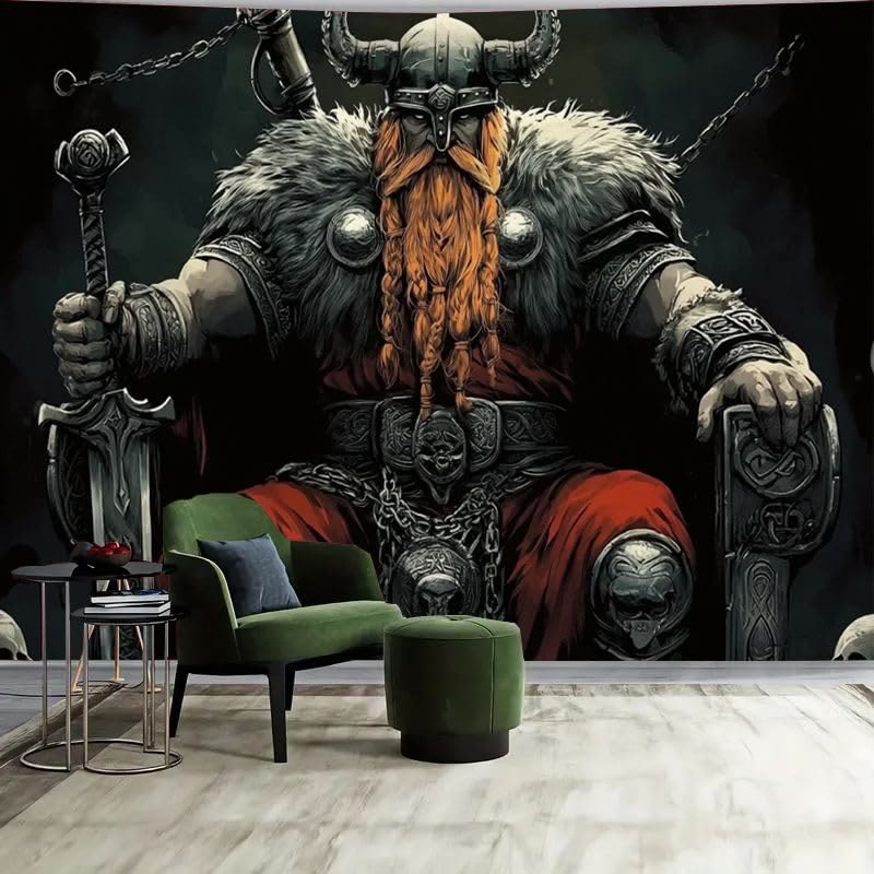 WorldNorse Armored Fighter Sword Accents Tapestry - 180X320cm - image 0