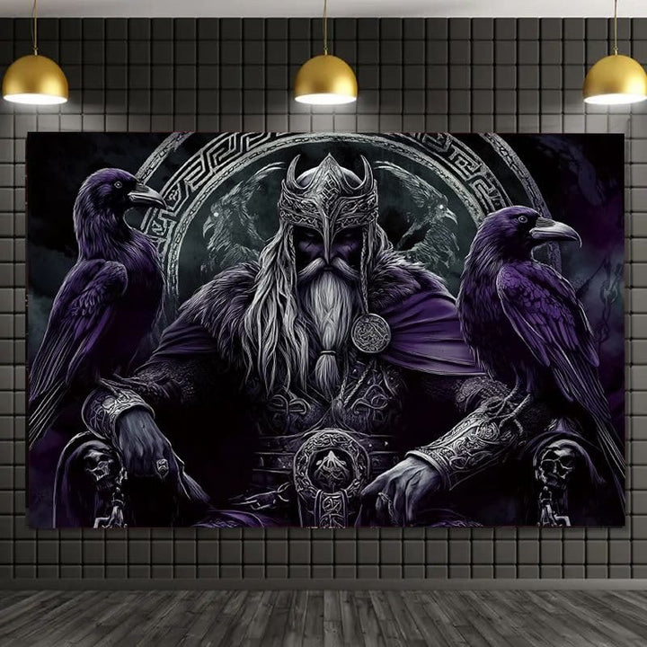 WorldNorse Gothic Purple Ravens Knight Tapestry - image 3