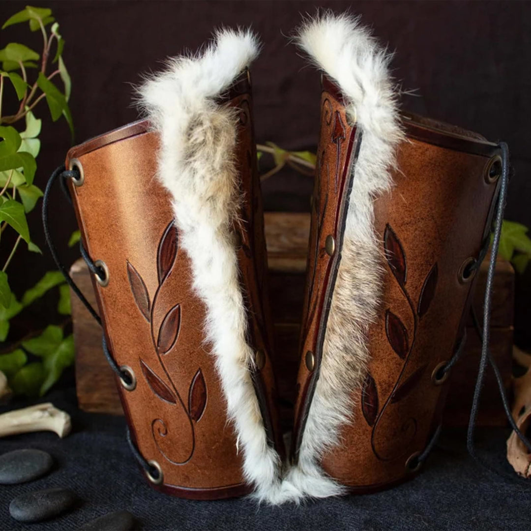 WorldNorse Floral Sword Embossed Pattern Arm Bracers - image 2