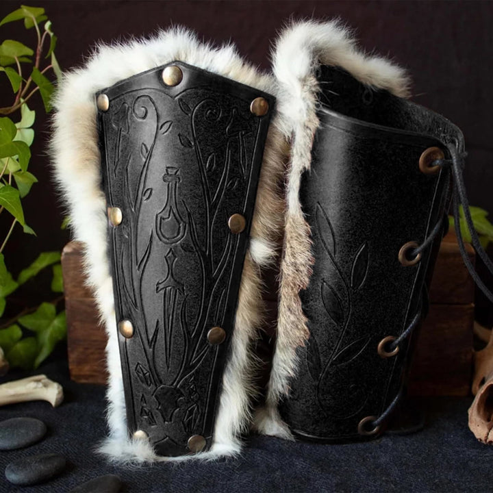 WorldNorse Floral Sword Embossed Pattern Arm Bracers - image 4