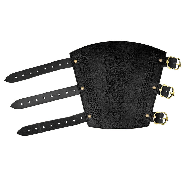 WorldNorse Nordic Dragon Celtic Knot Leather Arm Bracers - image 3