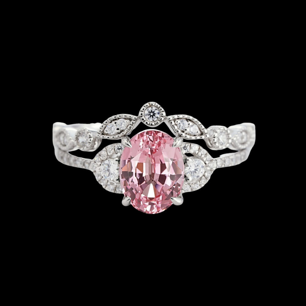 FREE Today: Dawn Floral Pink Tourmaline Ring Set - US 10 - image 0