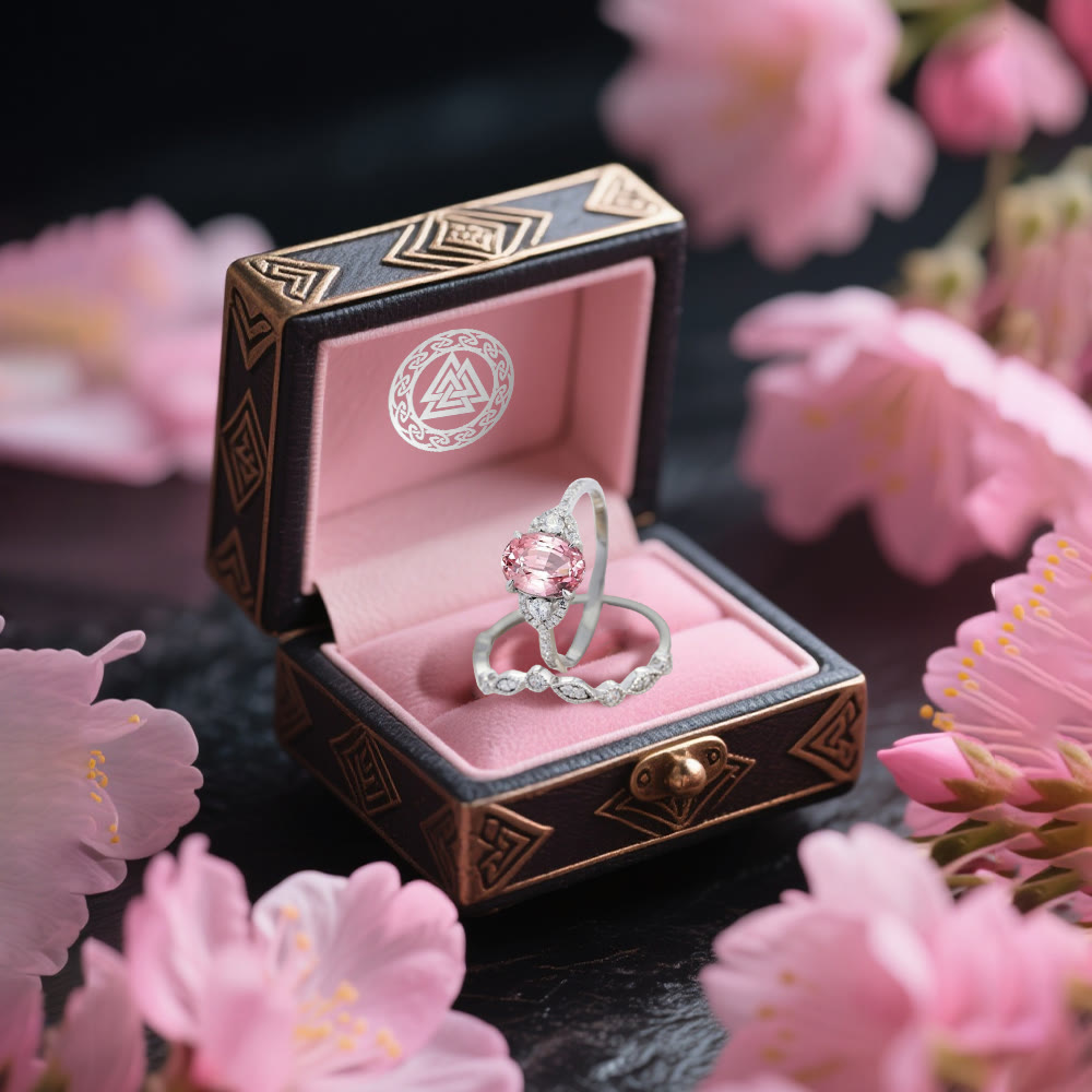 FREE Today: Dawn Floral Pink Tourmaline Ring Set - image 4