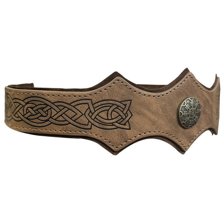 WorldNorse Retro Helm Of Awe Celtic Knot Headband - Wave Shaped - Brown - image 8