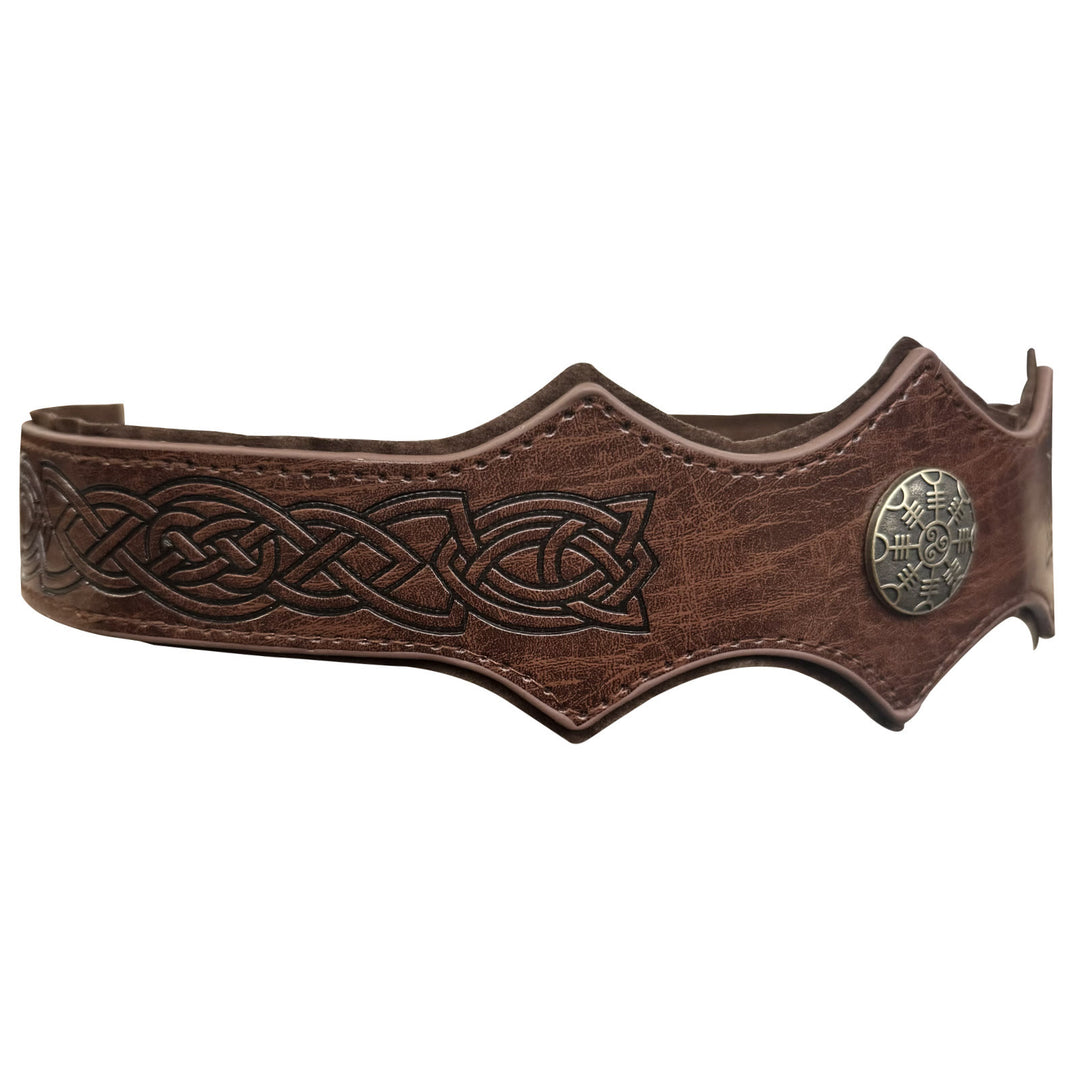 WorldNorse Retro Helm Of Awe Celtic Knot Headband - Wave Shaped - Dark Brown - image 9