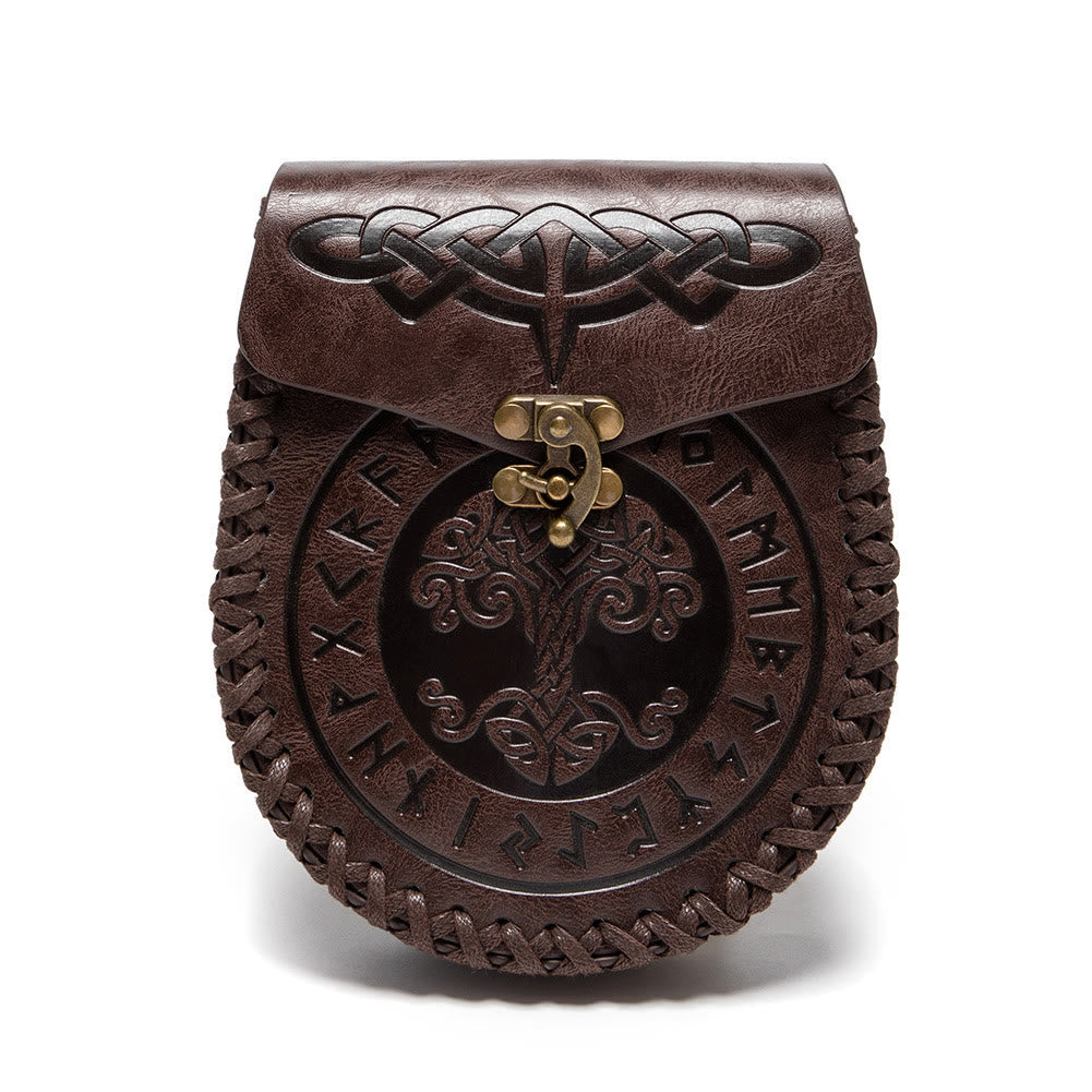 WorldNorse Yggdrasil Celtic Knot Pouch Bag - Dark Brown - image 4
