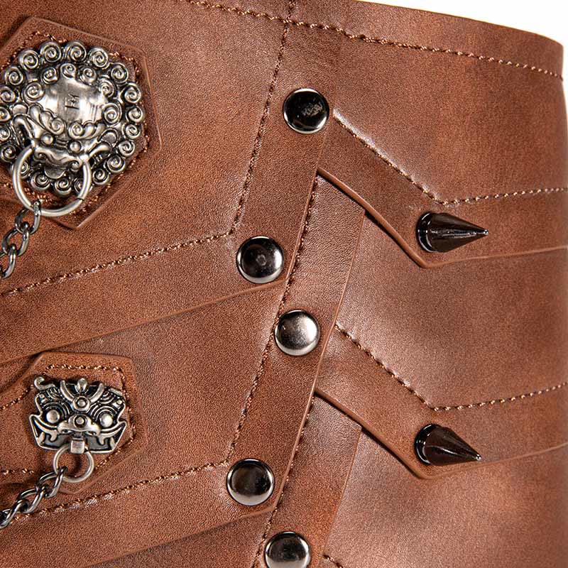 WorldNorse Women Dangling Chain Spike Lace Up Waistband - image 4