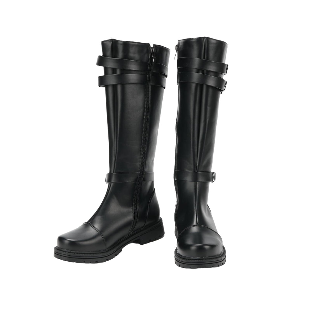 WorldNorse Classic Buckle Strap Knee High Boots - image 1