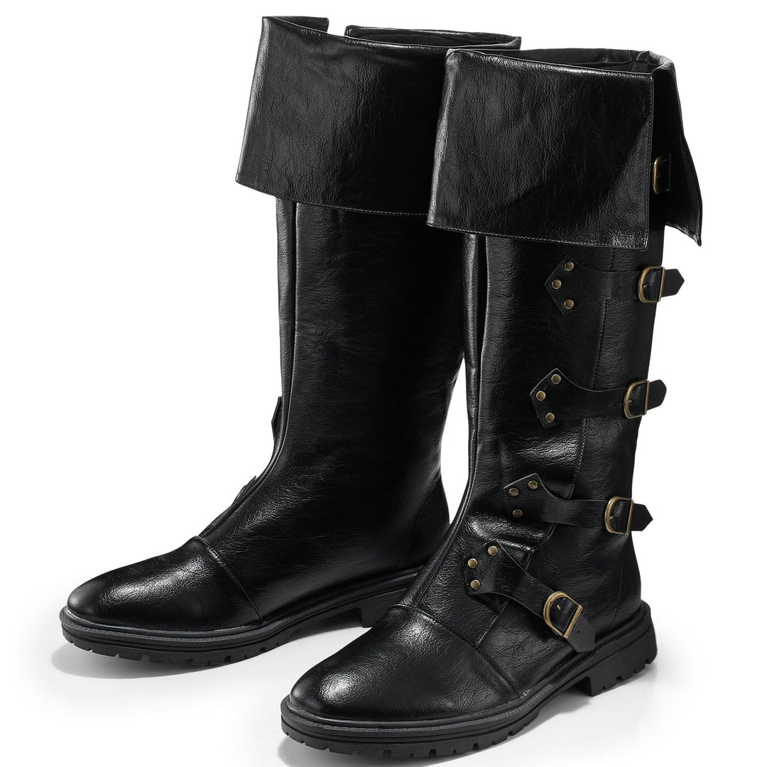 WorldNorse Steampunk Buckle Detailed Fold Over Boots - image 2