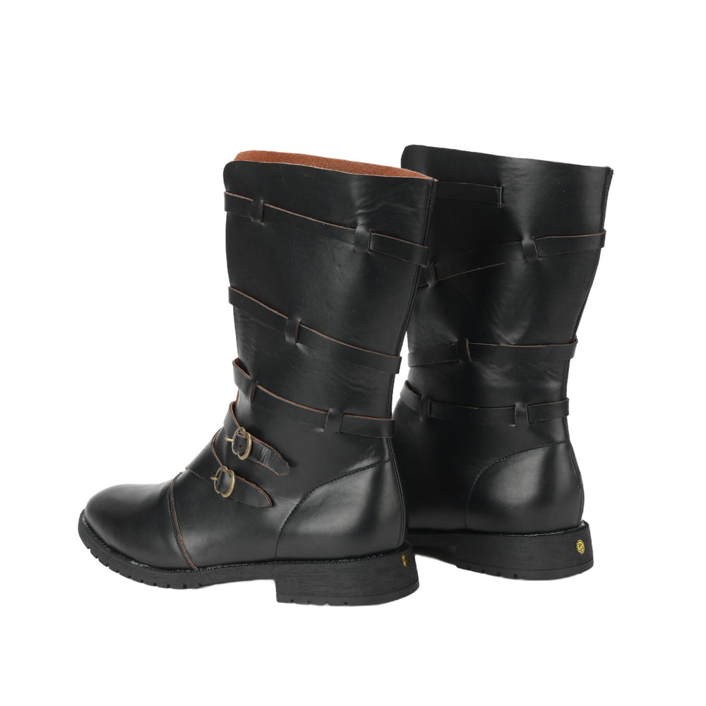 WorldNorse Handmade Leather Buckle Strap Boots - image 1