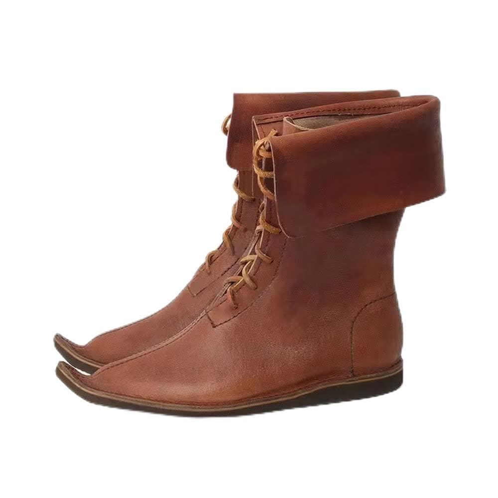 WorldNorse Fold Cuff Lace Up Boots - Brown - 49 - image 0
