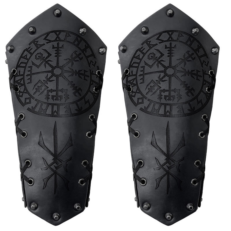 WorldNorse Viking Warrior Bucket Spike Lace Up Arm Bracers - image 22