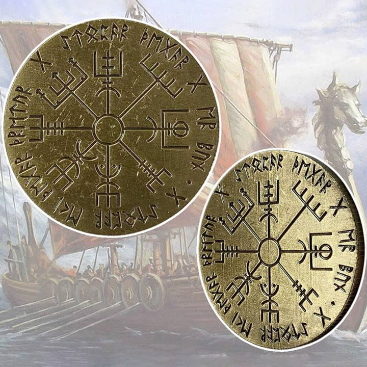 WorldNorse Viking Vegvisir Compass Lucky Coin - image 4