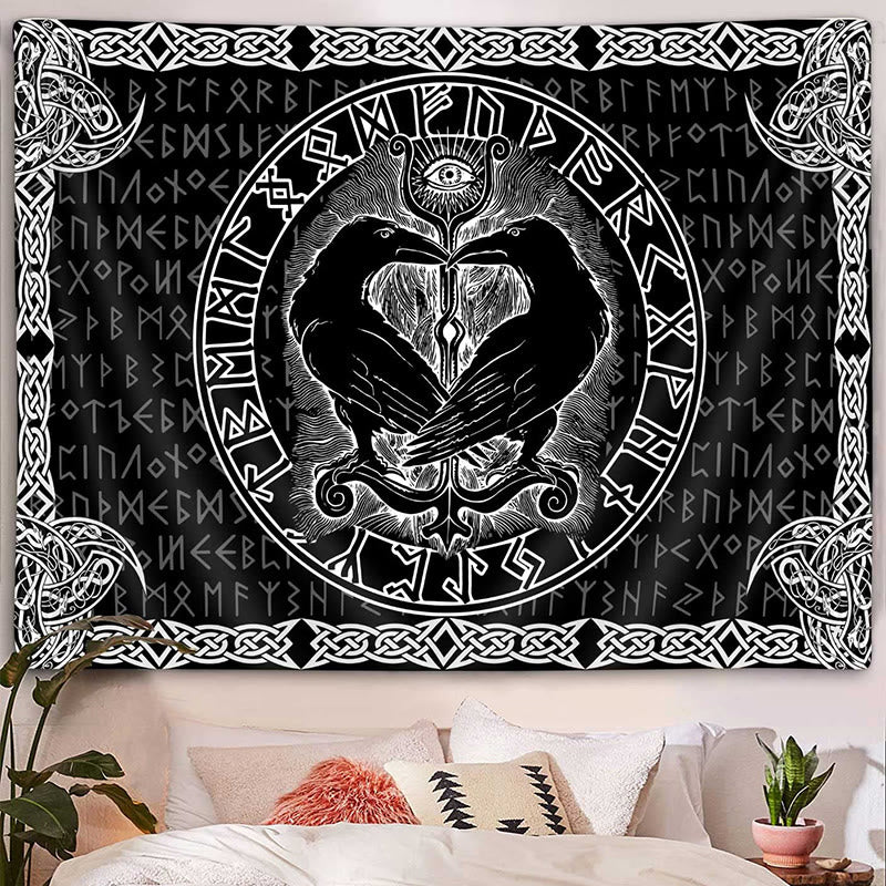 WorldNorse Ravens Heart Shape Omniscient Eye Tapestry - image 4