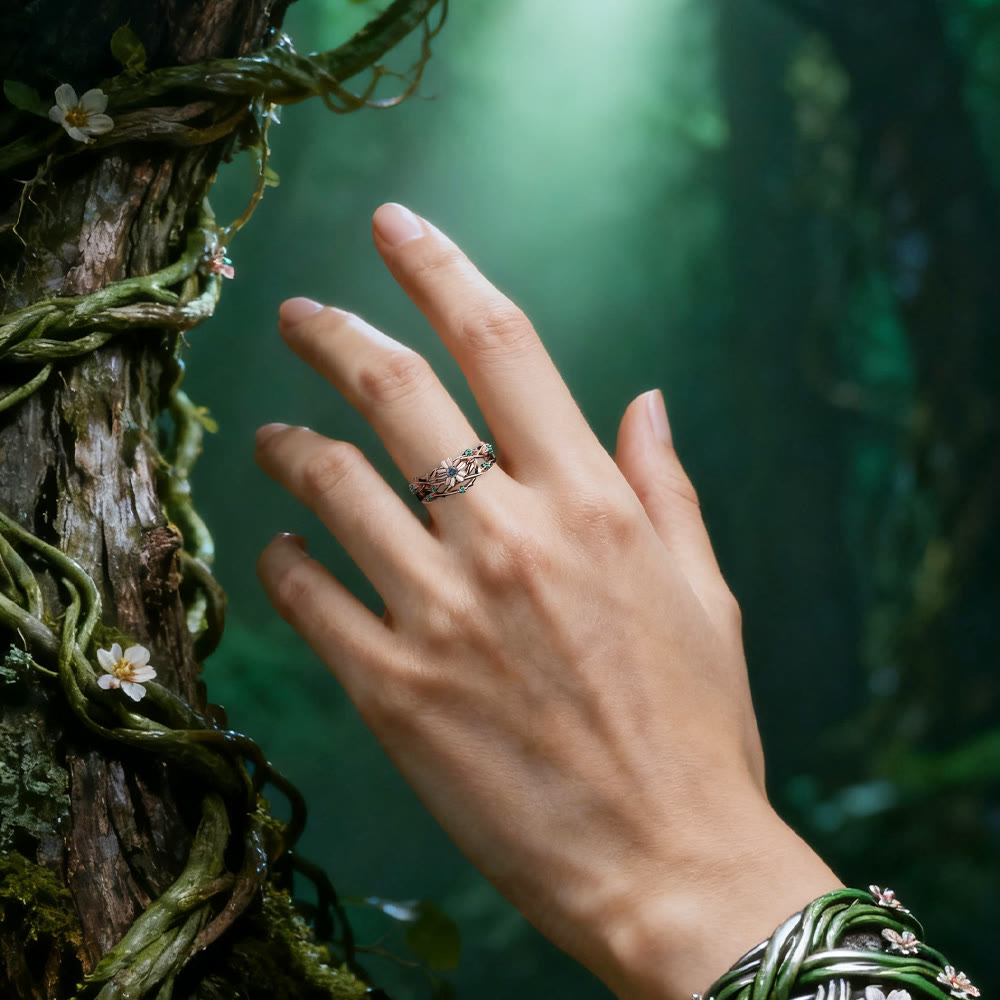 FREE Today: Emerald Blossom Vine Ring - image 1