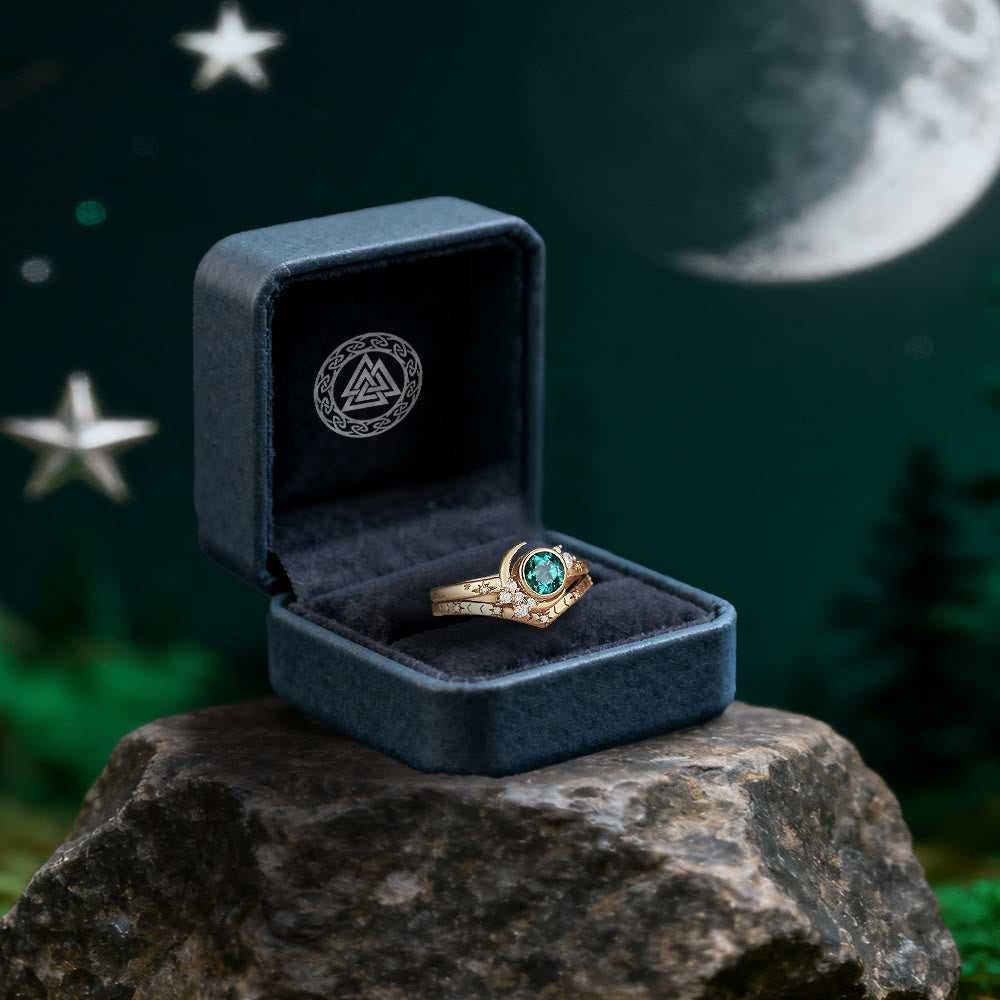FREE Today: Moonlit Star Emerald Ring Set - image 4