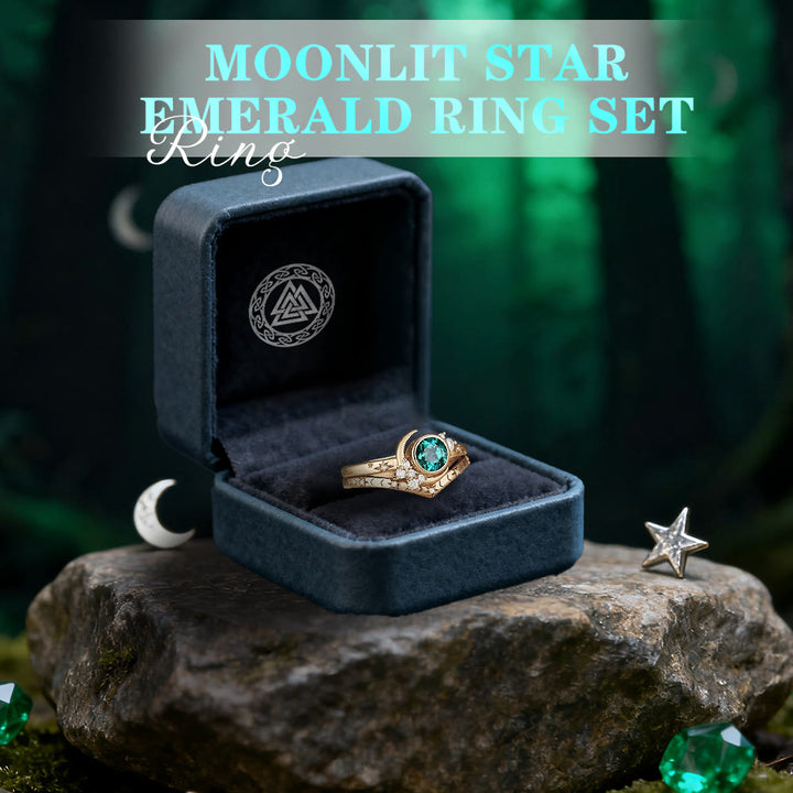 FREE Today: Moonlit Star Emerald Ring Set - image 2