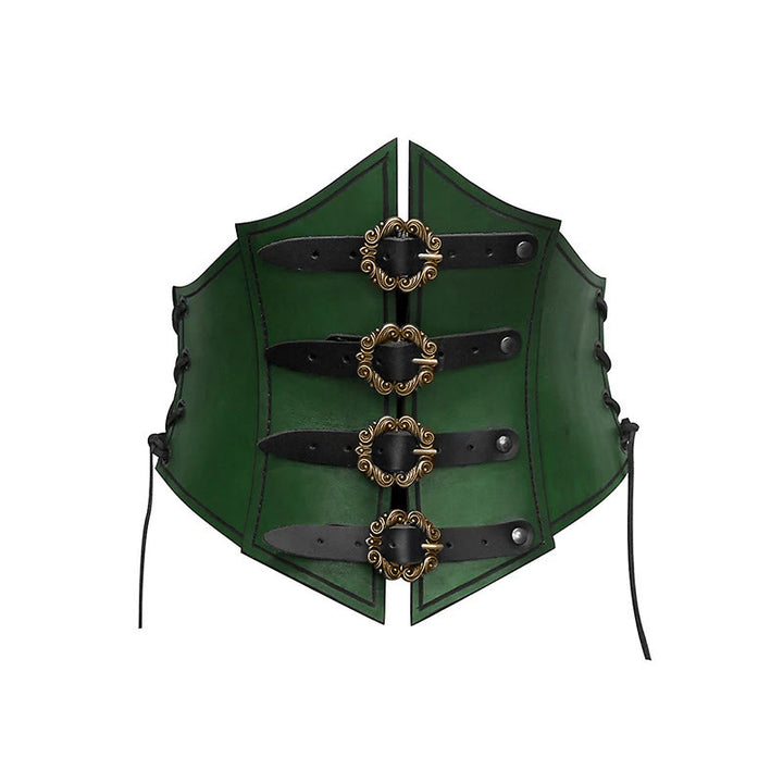 WorldNorse Side Lace Up Shield Shaped Chest Armor  - Green - image 3