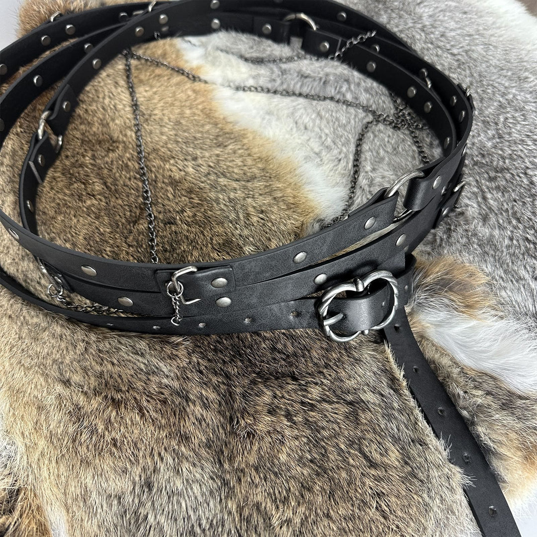 WorldNorse Punk Studded Chain Belt - image 3
