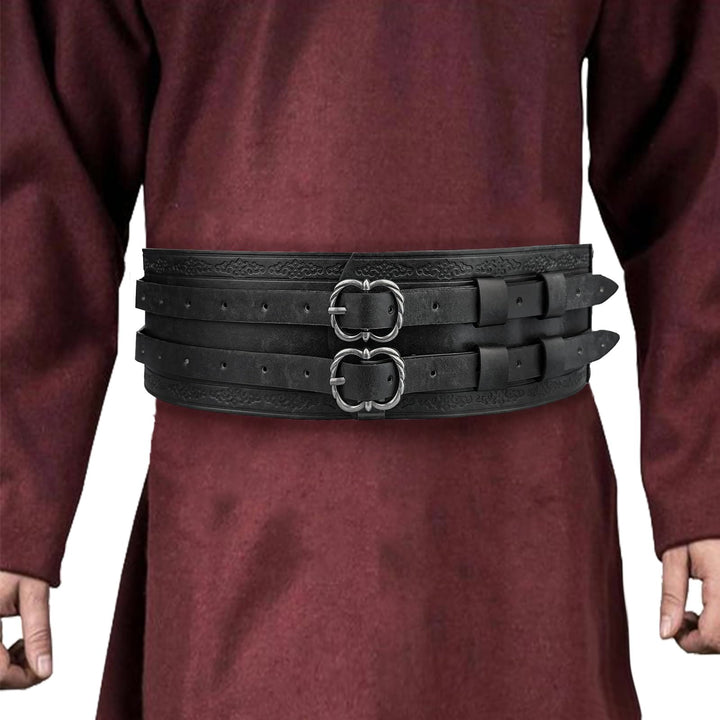 WorldNorse Medieval Engraved Double Buckle Belt - image 0