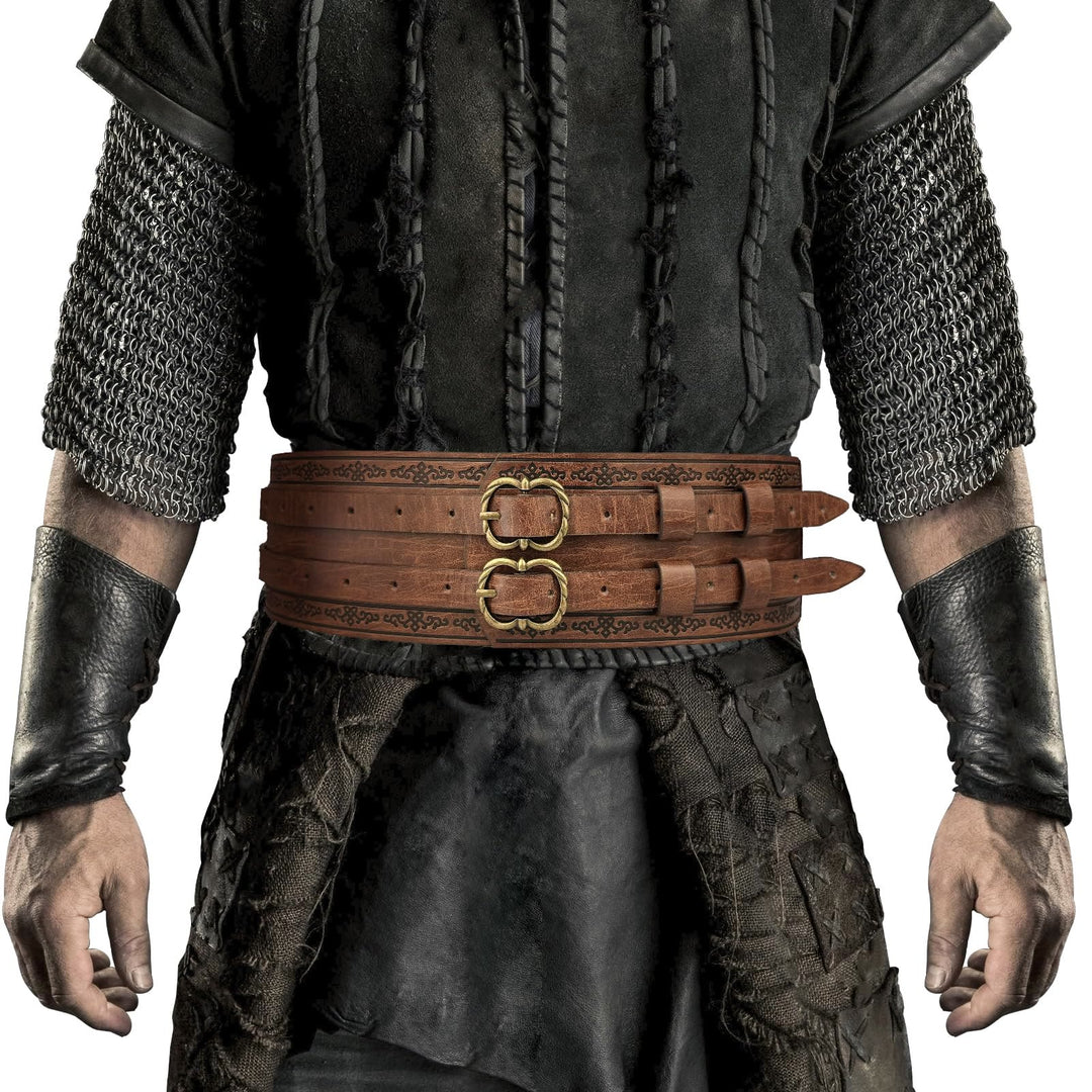 WorldNorse Medieval Engraved Double Buckle Belt - image 5