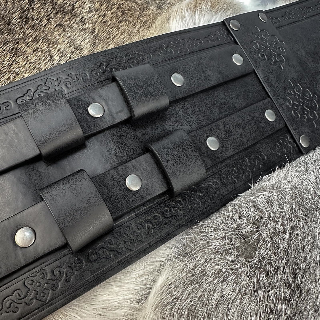 WorldNorse Medieval Engraved Double Buckle Belt - image 3