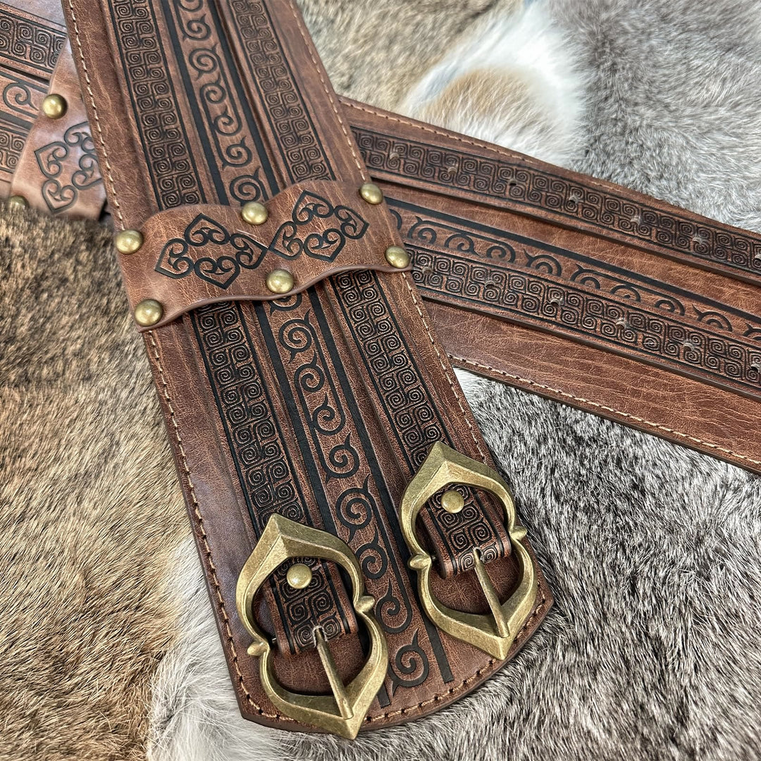 WorldNorse Gothic Celtic Double Buckle Belt - image 3