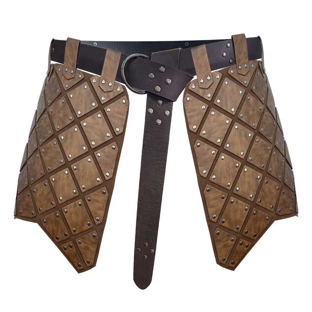 WorldNorse Vintage Geometric Studded Skirt Armor - Light Brown - image 2