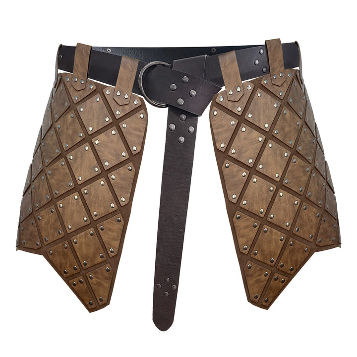 WorldNorse Vintage Geometric Studded Skirt Armor - Light Brown - image 2