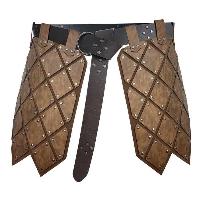 WorldNorse Medieval Leather Diamond Skirt Armor - Light Brown - image 1