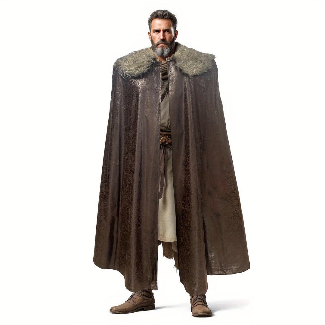 WorldNorse Vintage Fur Collared Cosplay Cloak - image 6