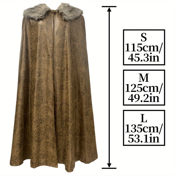 WorldNorse Vintage Fur Collared Cosplay Cloak - image 4