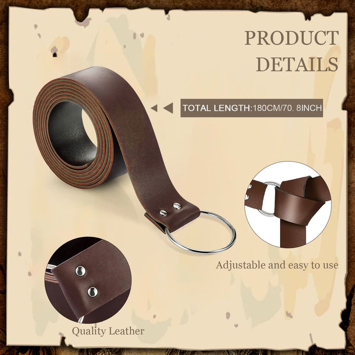 WorldNorse Closure Double Ring Buckle Drawstring Bag & Belt - image 7