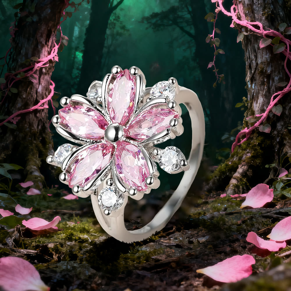 WorldNorse Pink Crystal Love Flower of Renewal Ring - Pink - US 12 - image 0