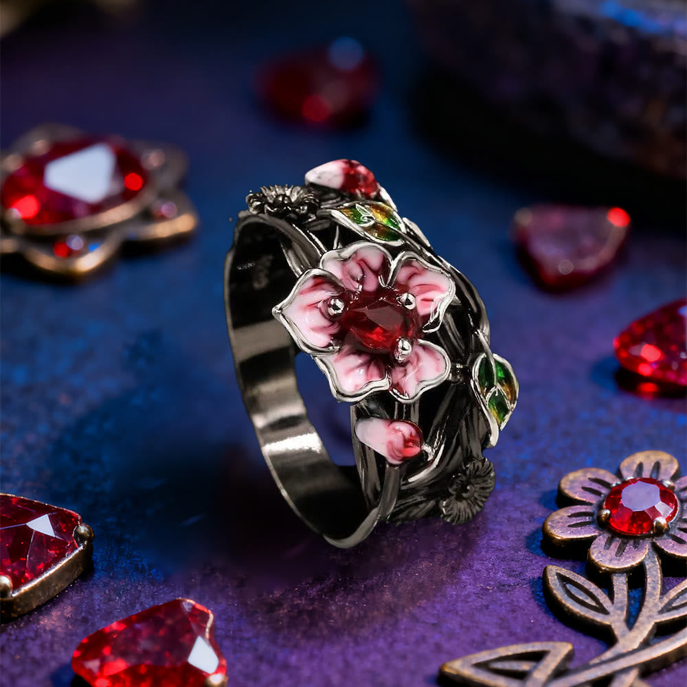 WorldNorse Mystic Tree Blossom Ruby Ring - US 10 - image 0
