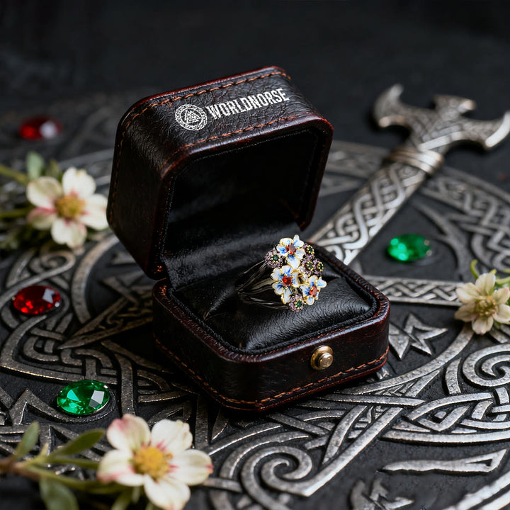 FREE Today: Flower Ruby & Emerald Black Ring - image 4